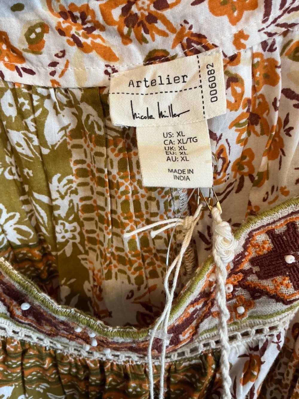 Artelier Nicole miller tank top!  Bohemian Gorgeous!  Brand new with tags - Picture 6 of 6